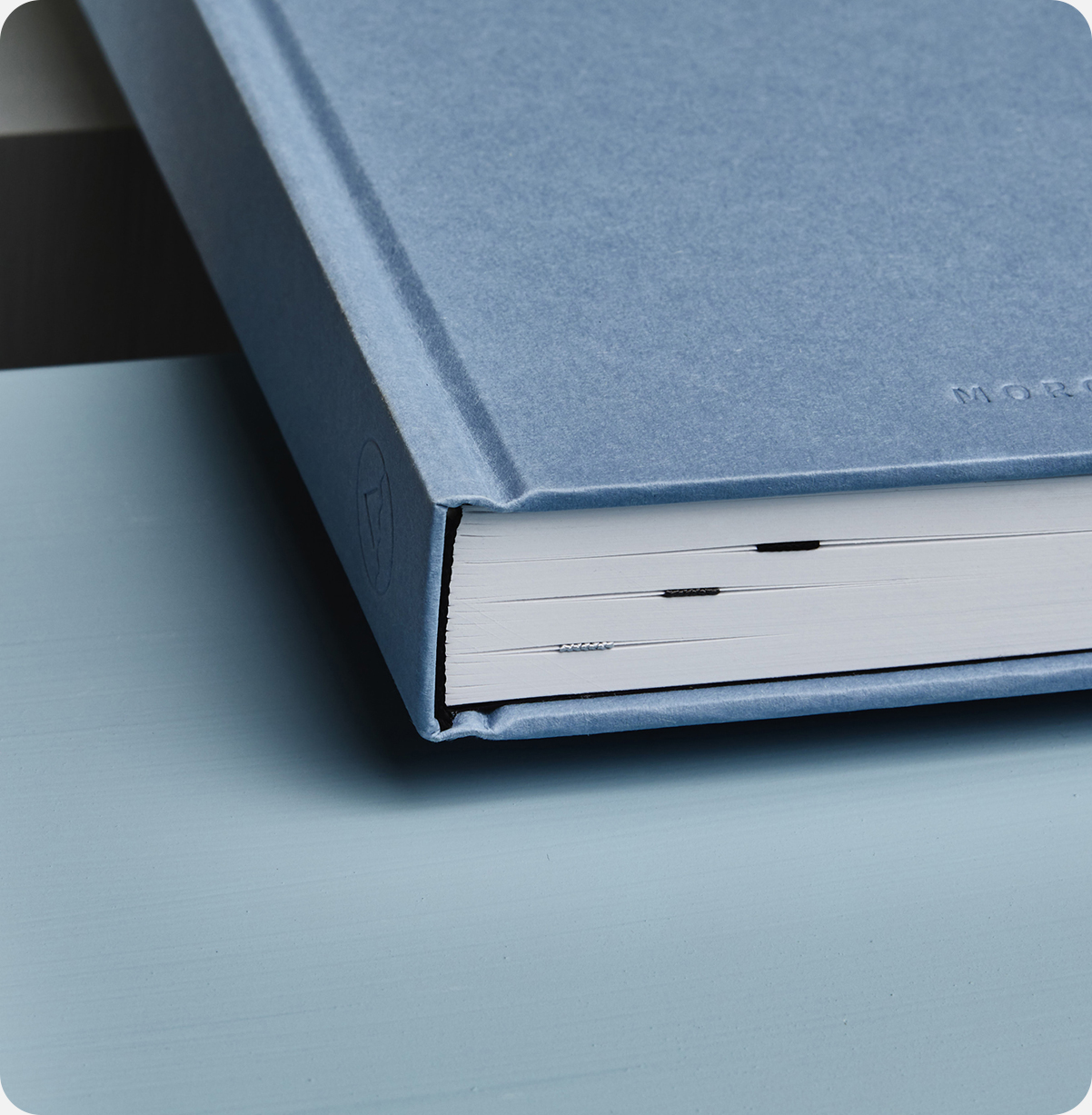 Nahaufnahme Bullet Journal Buch Klar Blau