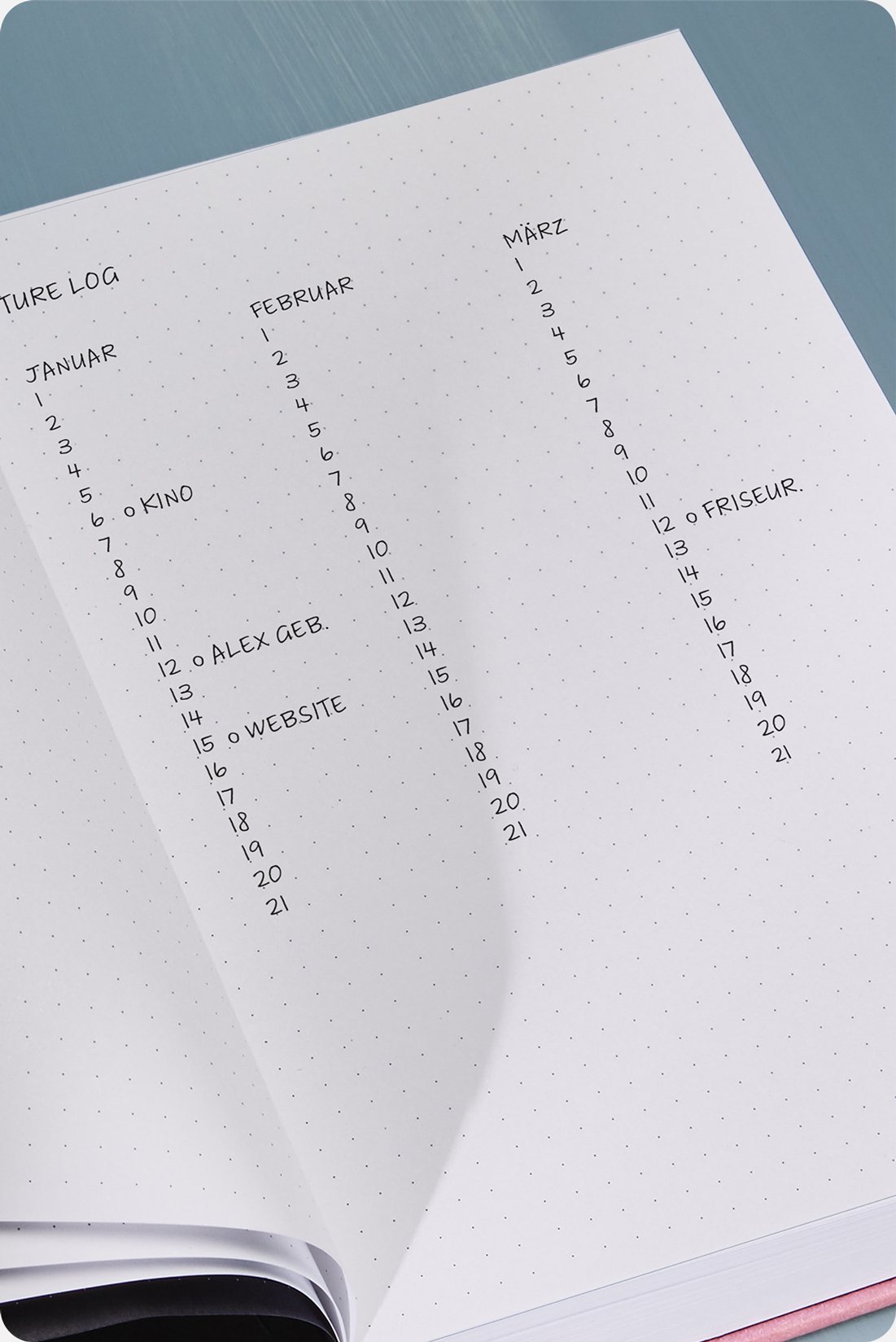 Bullet Journal Future Logs