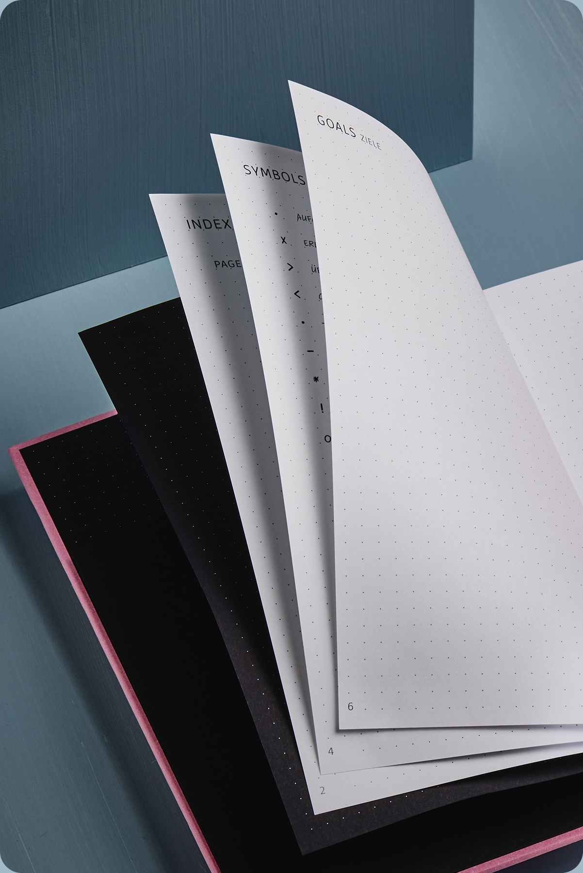 Aufgeschlagene Blätter im Bullet Journal